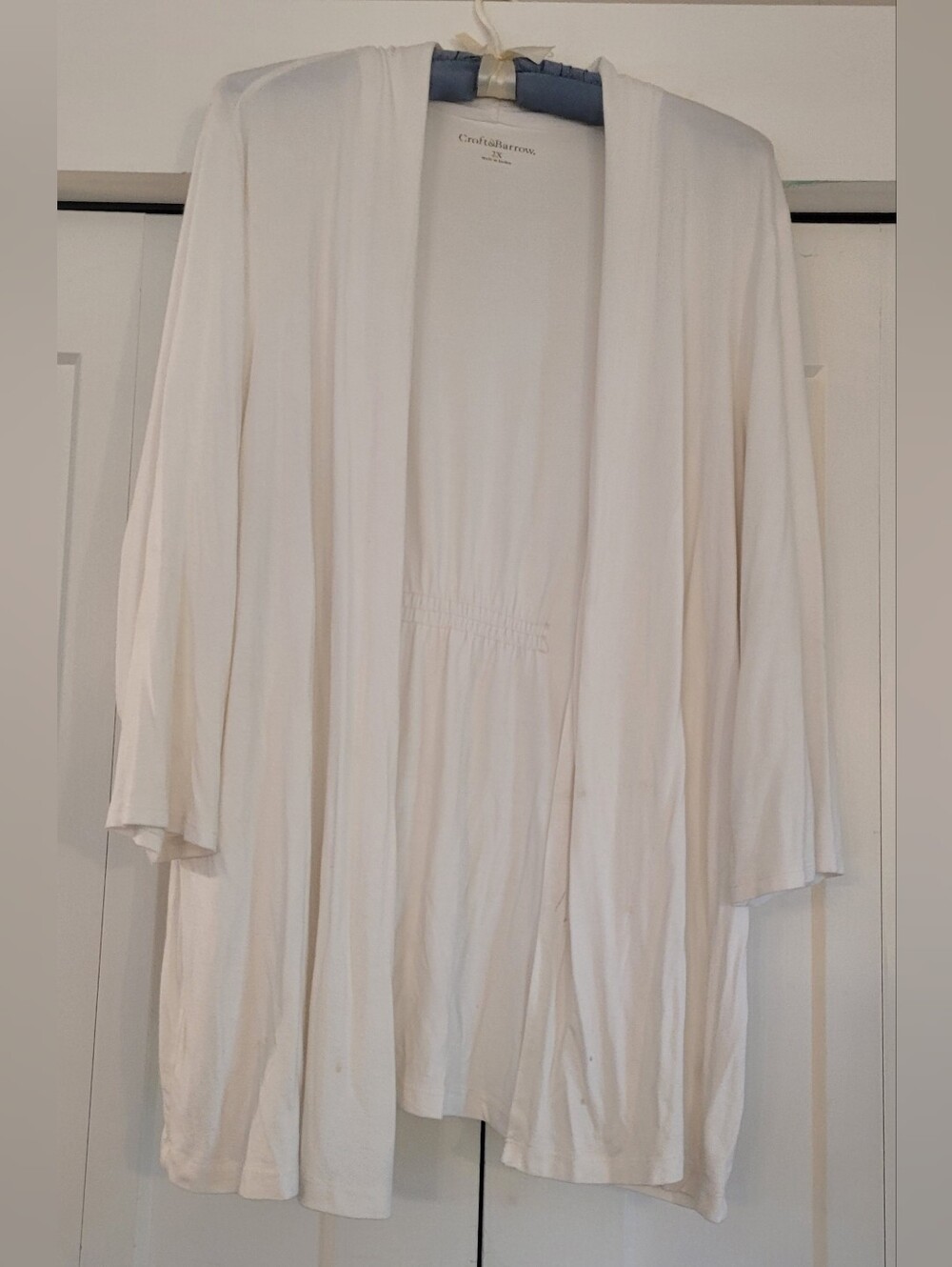 Croft & barrow White Open-Front Draped Cardigan